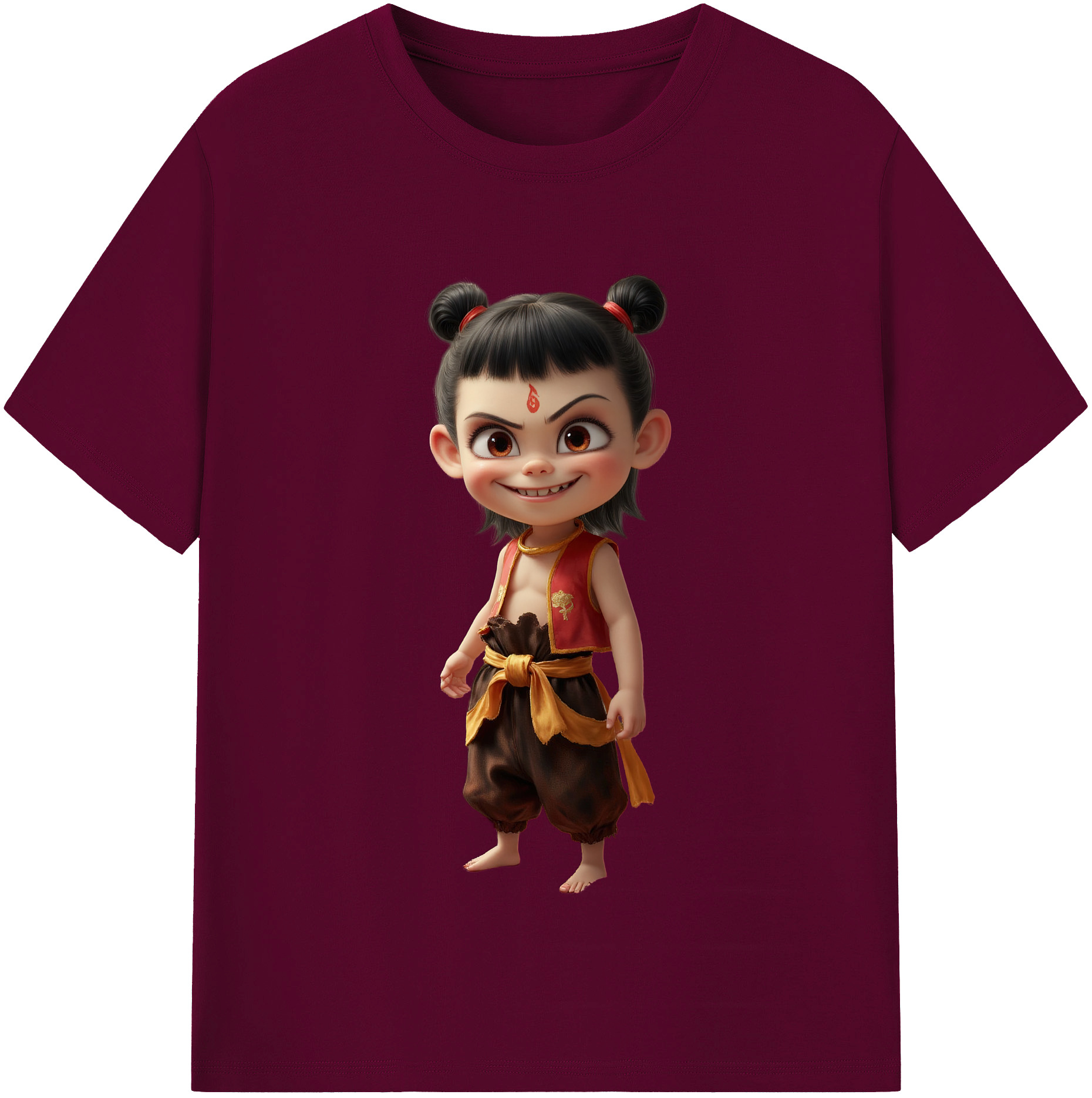 （画像用） Ne Zha 2 ナタ 魔童の大暴れ レディースカジュアルプリントTシャツ（綿100％）